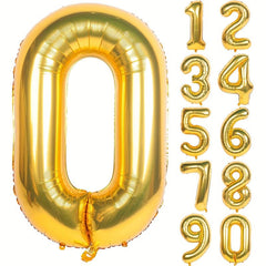 1pc 40 Inch Golden Digital Helium Aluminum Foil Birthday Party Balloon 0-9