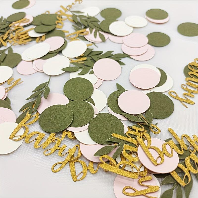 120pcs Eucalyptus Leaves Confetti Party Decor Pink Baby Baptism