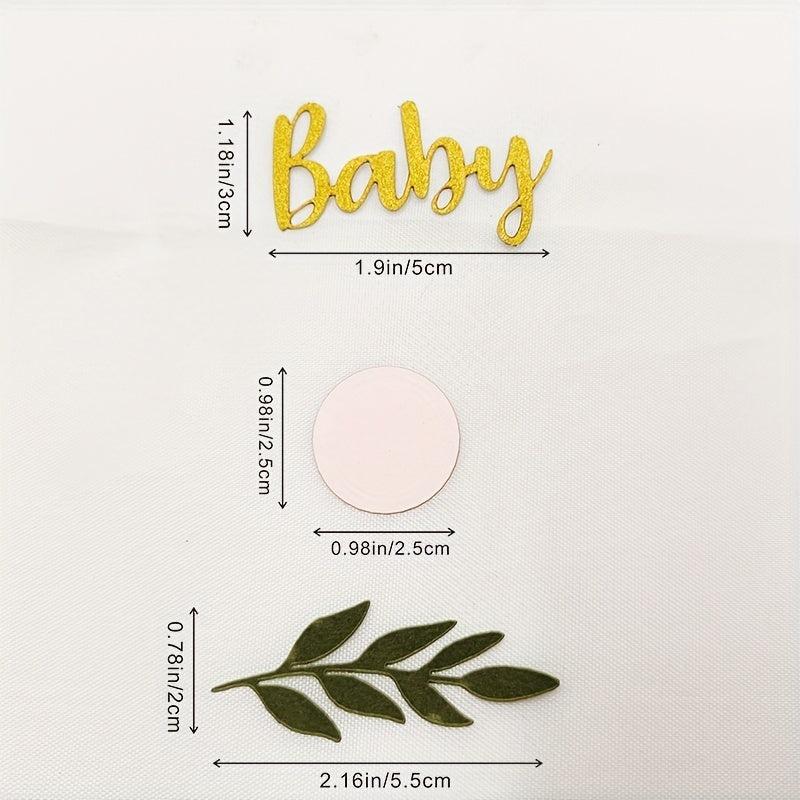 120pcs Eucalyptus Leaves Confetti Party Decor Pink Baby Baptism
