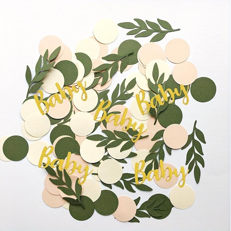 120pcs Eucalyptus Leaves Confetti Party Decor Pink Baby Baptism