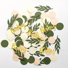 120pcs Eucalyptus Leaves Confetti Party Decor Pink Baby Baptism