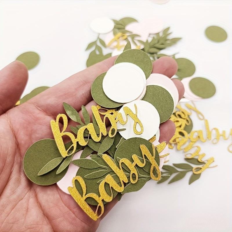 120pcs Eucalyptus Leaves Confetti Party Decor Pink Baby Baptism