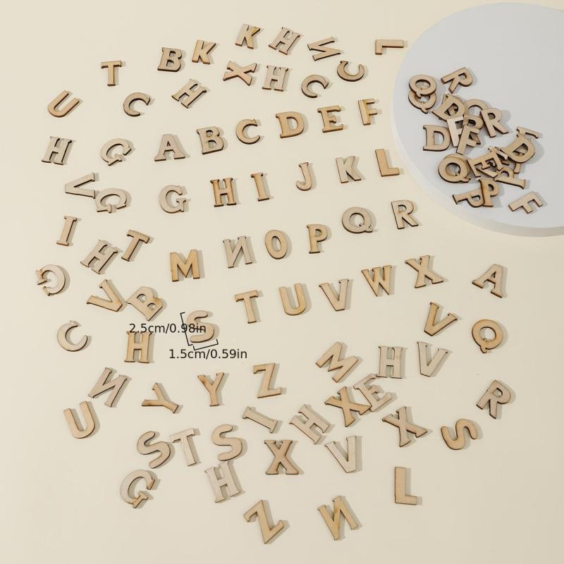 100pcs Wooden Letters Alphabet Letters For Crafts Unfinished Wood Letters