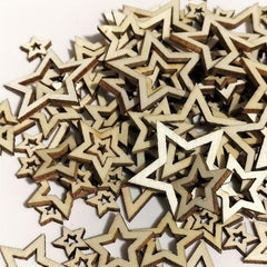 Unfinished Wood Hollow Pentagram Wooden Crafts DIY Projects