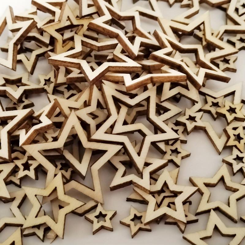 Unfinished Wood Hollow Pentagram Wooden Crafts DIY Projects