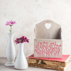 8pcs Wild Flower Stencils Cherry Flowers Vine Stencil With Metal Ring