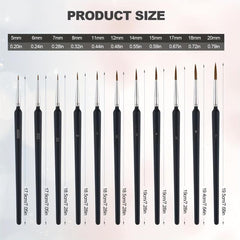 11pc Fine Detail Paint Brush Set Micro Artist Acrylic Paints Kit