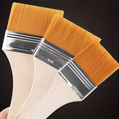 5 Nylon Painting Brushes Wooden Handles Acrylic Paint Varnishes Watercolor