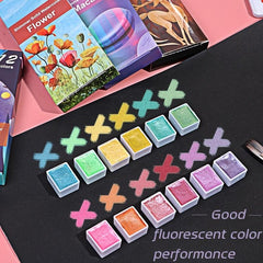 12 Colors Solid Watercolor Paint Set for Manicure Art