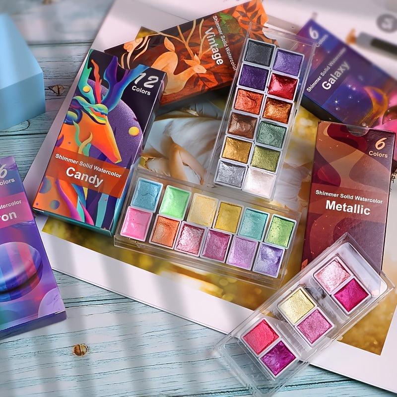 12 Colors Solid Watercolor Paint Set for Manicure Art