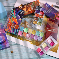 12 Colors Solid Watercolor Paint Set for Manicure Art