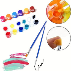 12 Colors Acrylic Paint Set with Brushes and Storage Container