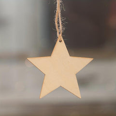 10pcs Unfinished Wooden Star Pendant Decorations