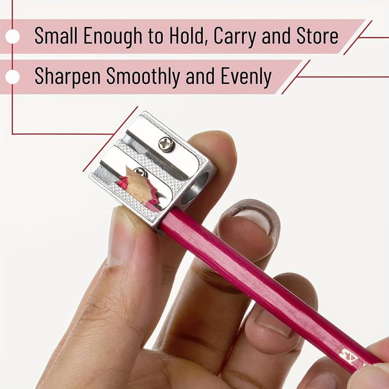 2pcs Handheld Pencil Sharpener with Metal Construction