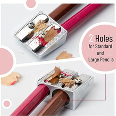 2pcs Handheld Pencil Sharpener with Metal Construction