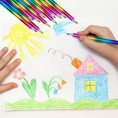 10pcs Rainbow Colored Pencils 4-in-1 Water Soluble Wooden Pencils for DIY Art