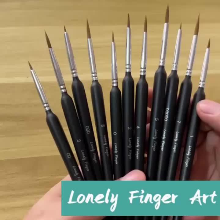 11pcs Weasel Hair Detail Paint Brushes Set for Gouache Watercolor