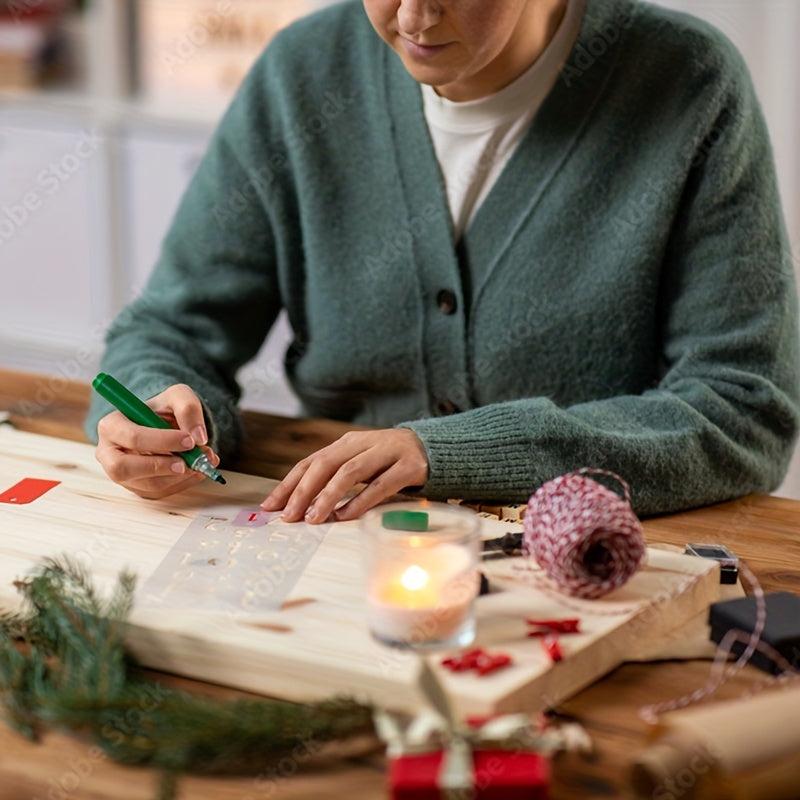10pcs Christmas And Snowy Painting Stencils 9pcs 12 7x17 And 1pc 10 01 19