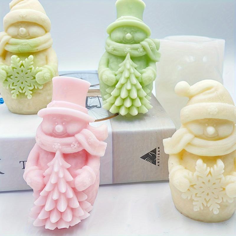 3D Christmas Snowman Aromatherapy Candle Mold DIY Resin Snowman