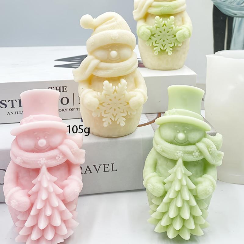 3D Christmas Snowman Aromatherapy Candle Mold DIY Resin Snowman