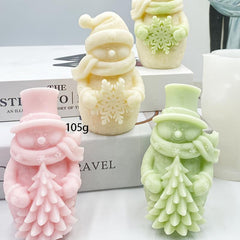 3D Christmas Snowman Aromatherapy Candle Mold DIY Resin Snowman