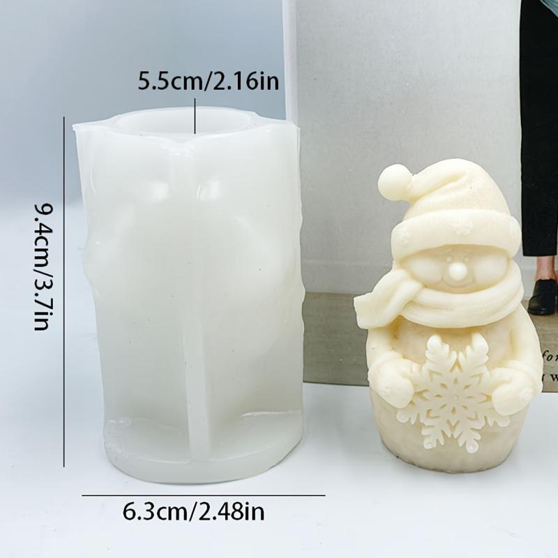 3D Christmas Snowman Aromatherapy Candle Mold DIY Resin Snowman