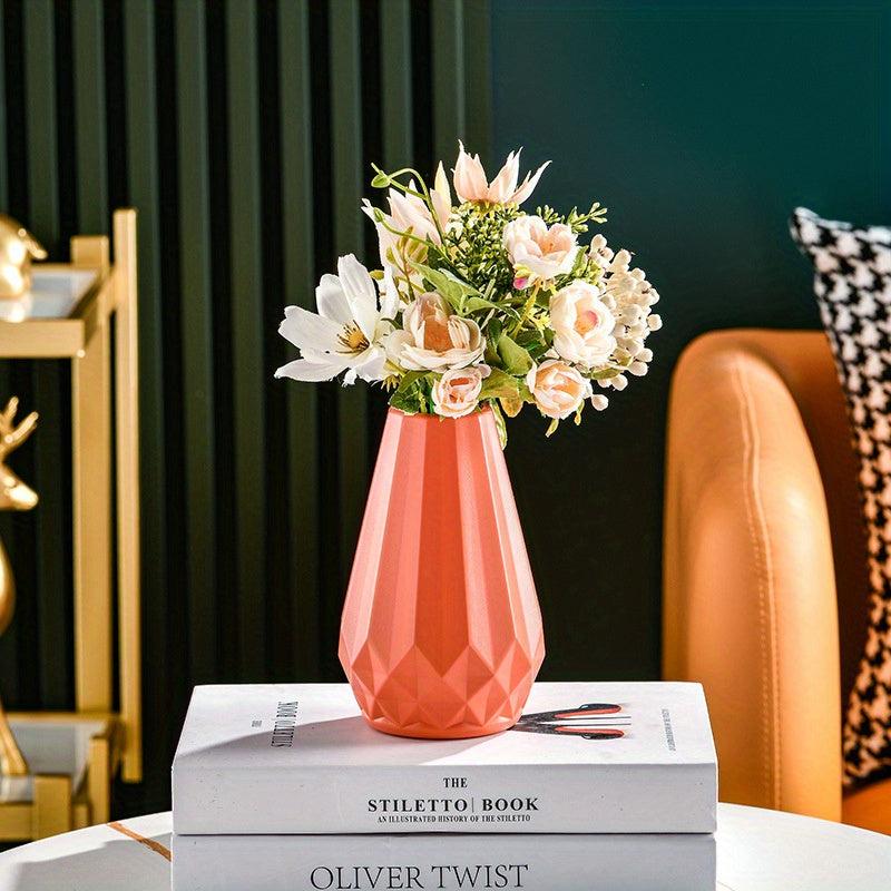 Plastic Vase Glaze Flower Arrangement Container Decorative Flower Pot Crafts