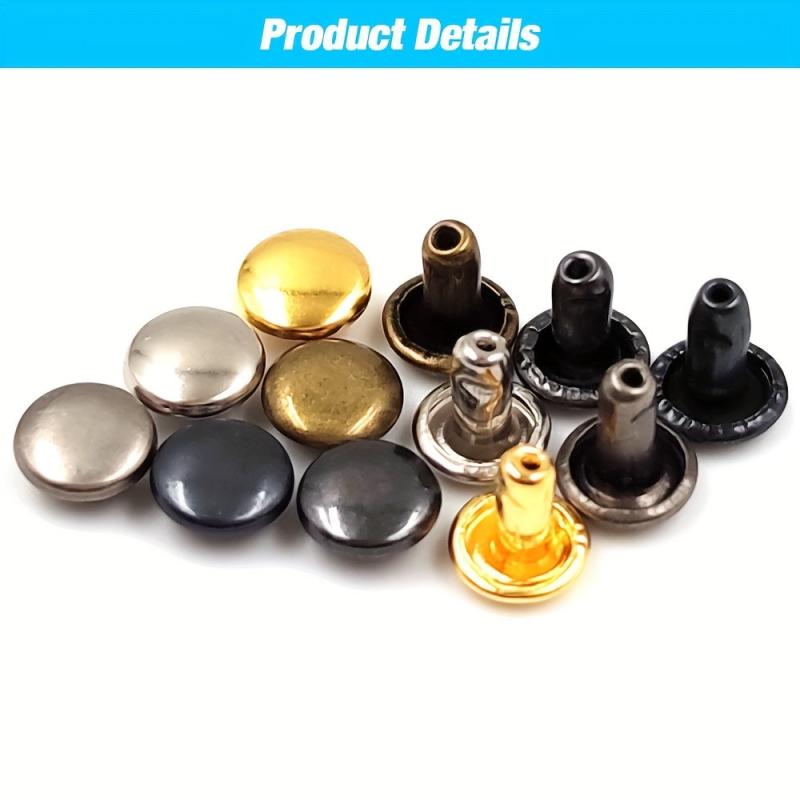 6x6mm Double Cap Rivets Stud Round Nail Rivet Leathercraft Accessories
