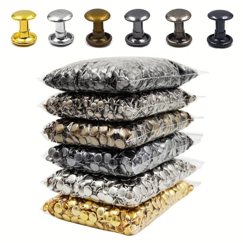 6x6mm Double Cap Rivets Stud Round Nail Rivet Leathercraft Accessories