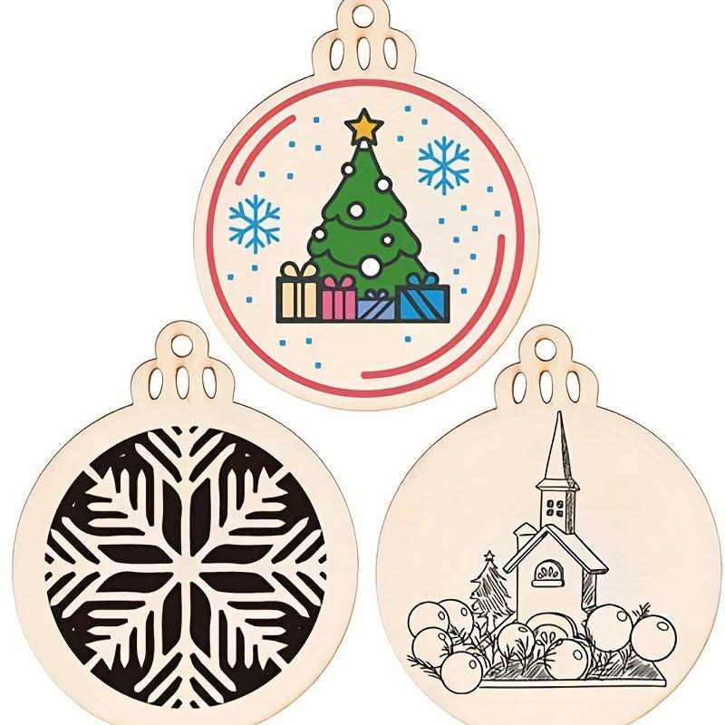 20pcs 8.0cm Wood Slices Blank Discs with Twine for DIY Crafts