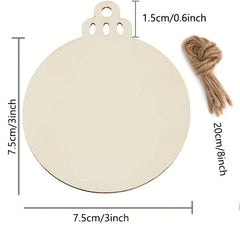 20pcs 8.0cm Wood Slices Blank Discs with Twine for DIY Crafts