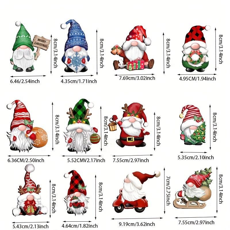 24pcs Santa Wooden Hanging Ornaments Gnome Christmas Decorations