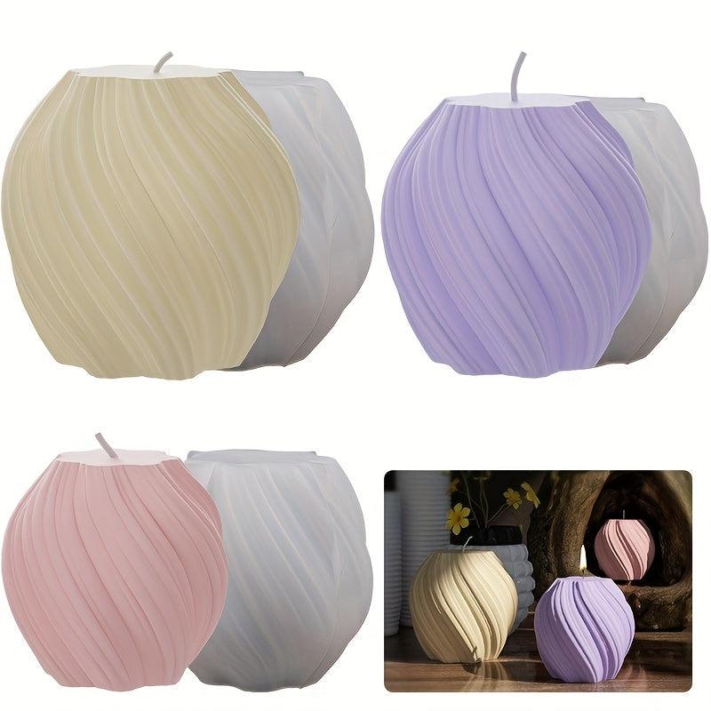 Irregular Geometric Wave Rotating Drop Glue Mold Abstract Art Column Candle Sili