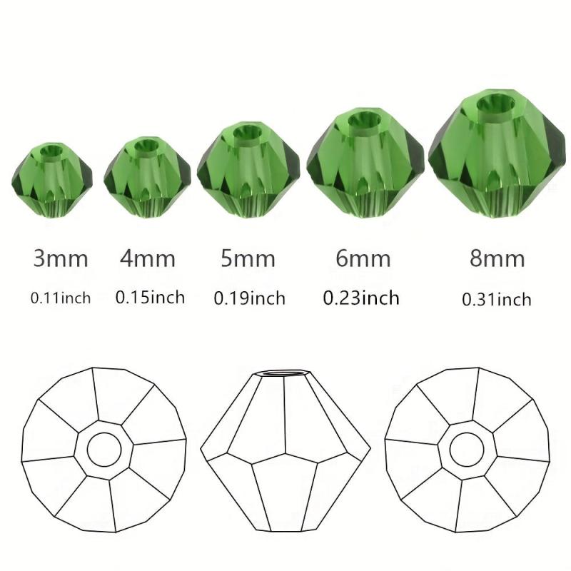 90pcs 4mm Multicolor Crystal Bicone Beads for Jewelry Making DIY