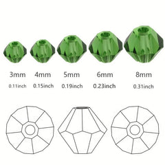 90pcs 4mm Multicolor Crystal Bicone Beads for Jewelry Making DIY