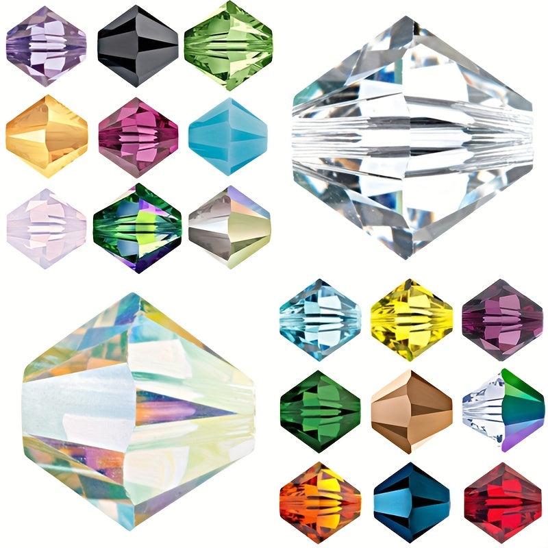 90pcs 4mm Multicolor Crystal Bicone Beads for Jewelry Making DIY