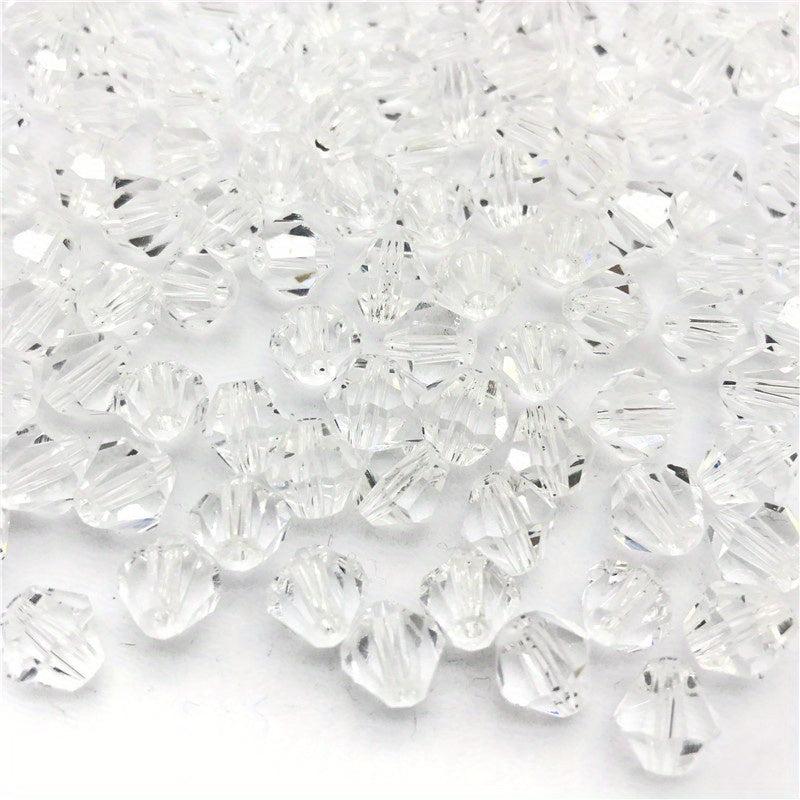 90pcs 4mm Multicolor Crystal Bicone Beads for Jewelry Making DIY