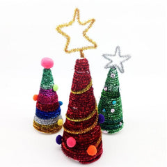 100pcs Christmas Glitter Chenille Stems Pipe Cleaners Plush Tinsel Stems