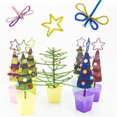 100pcs Christmas Glitter Chenille Stems Pipe Cleaners Plush Tinsel Stems