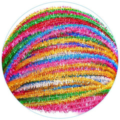 100pcs Christmas Glitter Chenille Stems Pipe Cleaners Plush Tinsel Stems