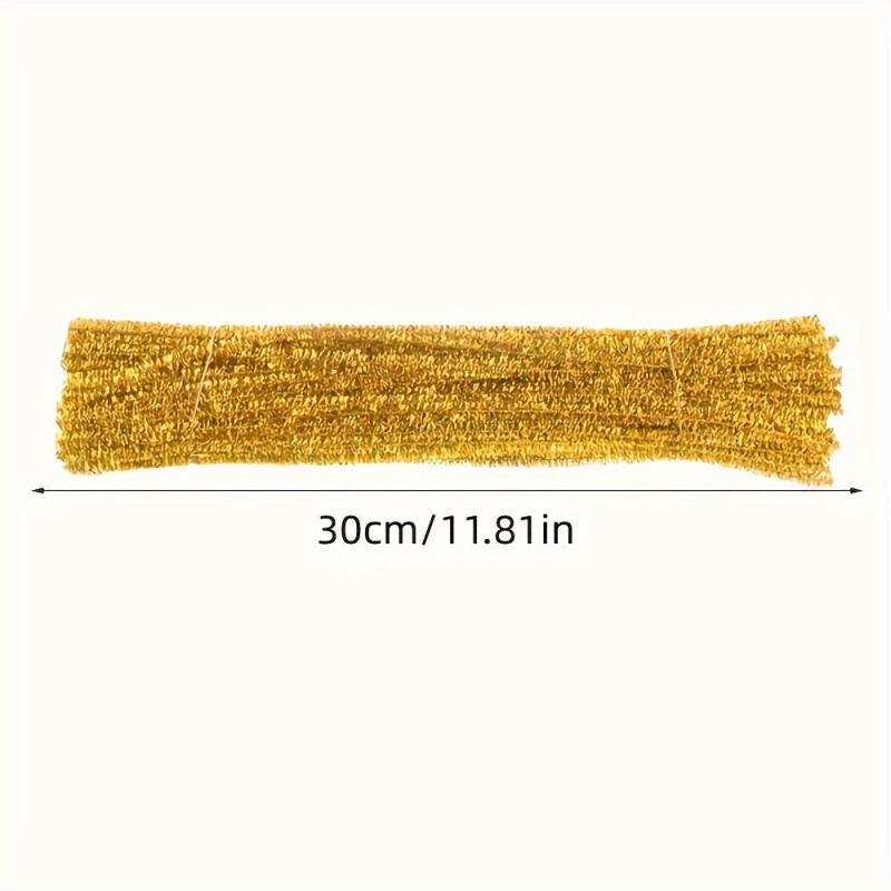 100pcs Christmas Glitter Chenille Stems Pipe Cleaners Plush Tinsel Stems