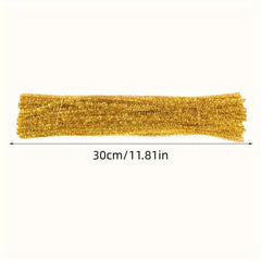 100pcs Christmas Glitter Chenille Stems Pipe Cleaners Plush Tinsel Stems
