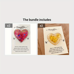 Daughter Glass Heart Pocket Hug Token Gift Card Memorial Keepsake