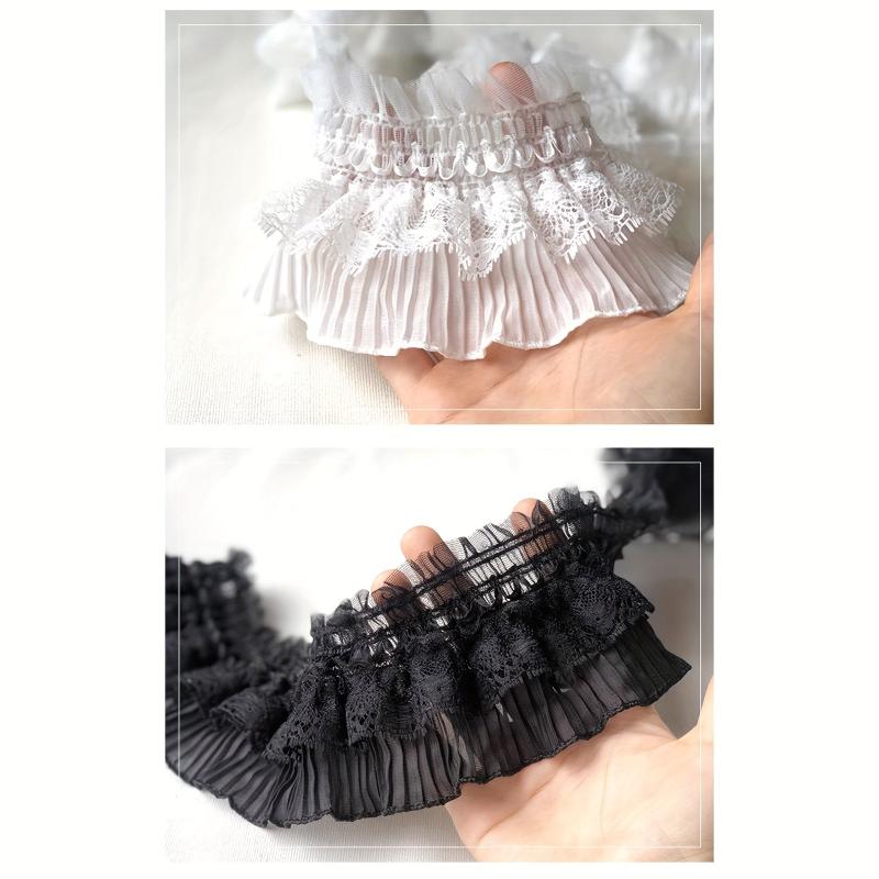 2 Yards Wide Stretch Lace Pleated Swing Curtain Babydoll Costume Fabric