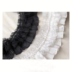 2 Yards Wide Stretch Lace Pleated Swing Curtain Babydoll Costume Fabric