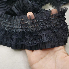 2 Yards Wide Stretch Lace Pleated Swing Curtain Babydoll Costume Fabric