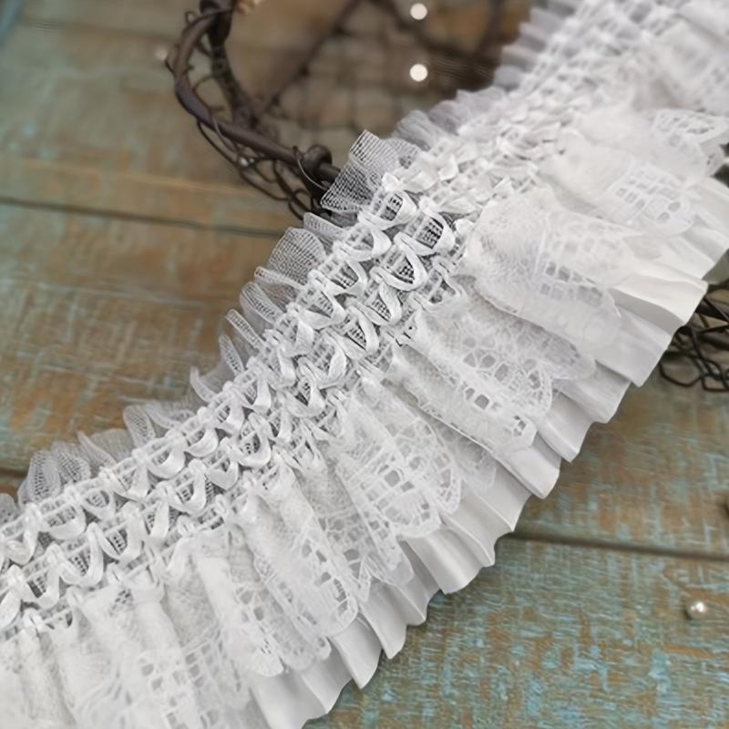 2 Yards Wide Stretch Lace Pleated Swing Curtain Babydoll Costume Fabric