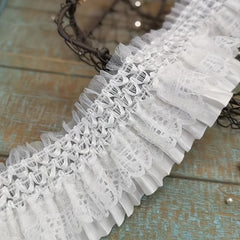 2 Yards Wide Stretch Lace Pleated Swing Curtain Babydoll Costume Fabric