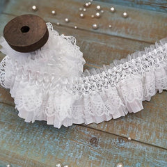 2 Yards Wide Stretch Lace Pleated Swing Curtain Babydoll Costume Fabric