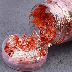 Metallic Foil Flakes for Crafts Silver Copper Colors